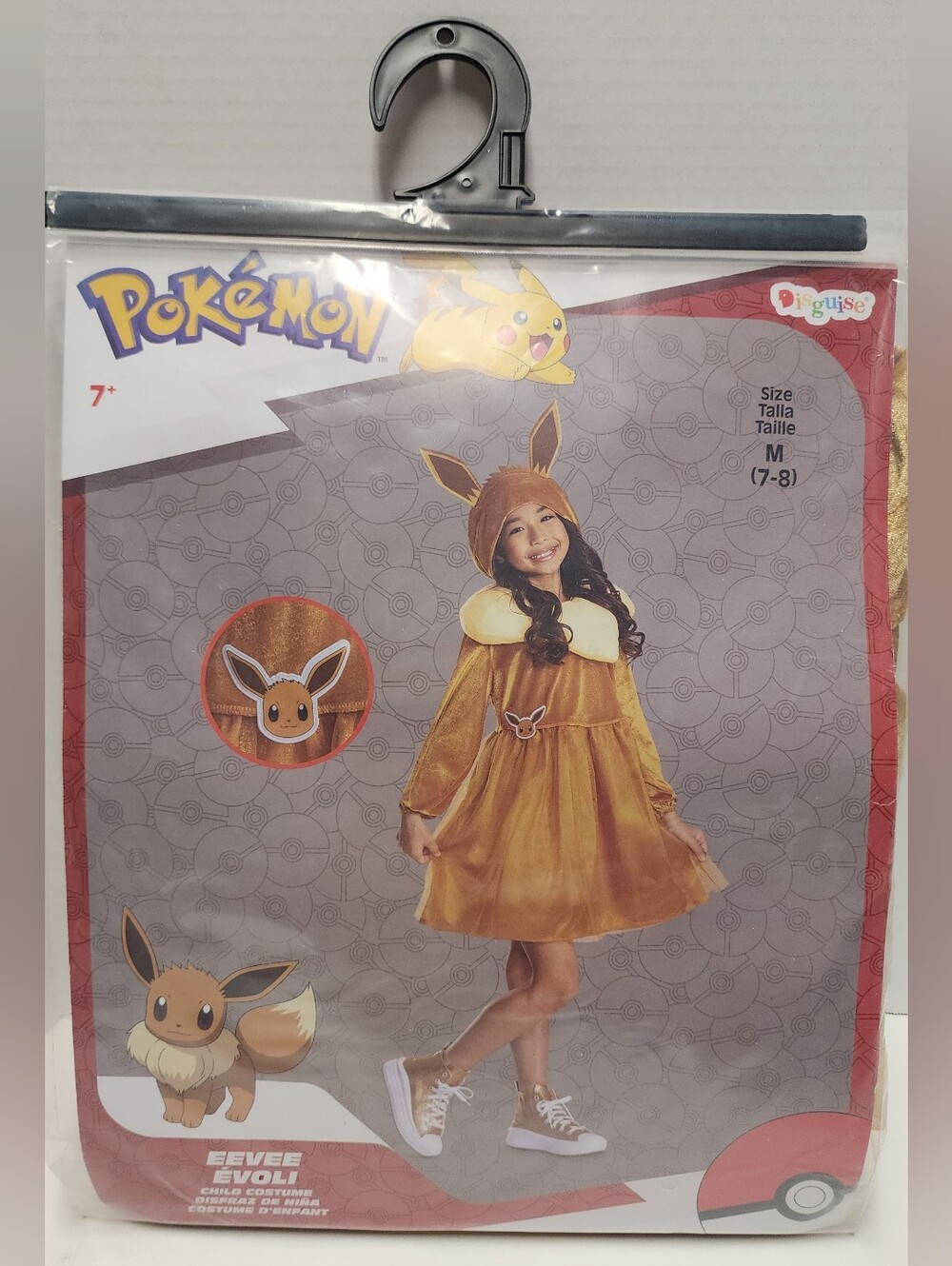 M (7-8) Girl Pokemon Eevee Halloween Costume Orange Fox New